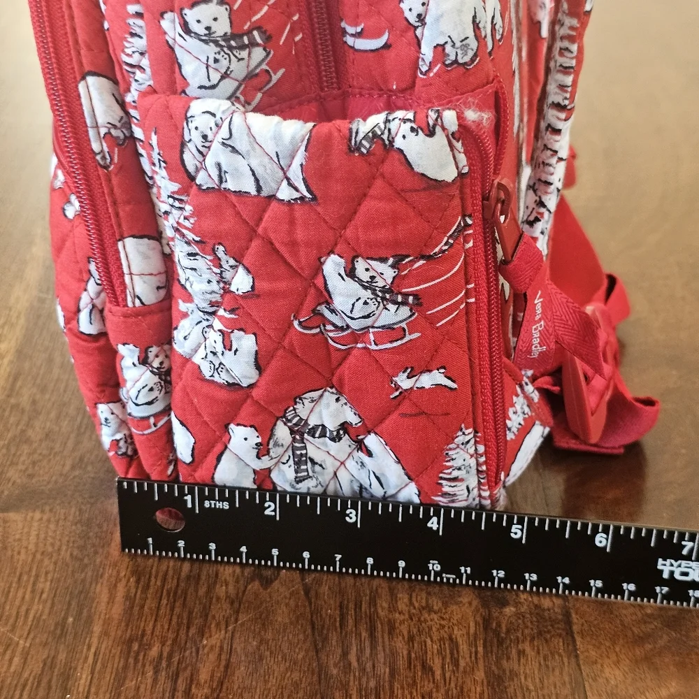 Vera Bradley Red Polar Bear Quilted Mini Backpack